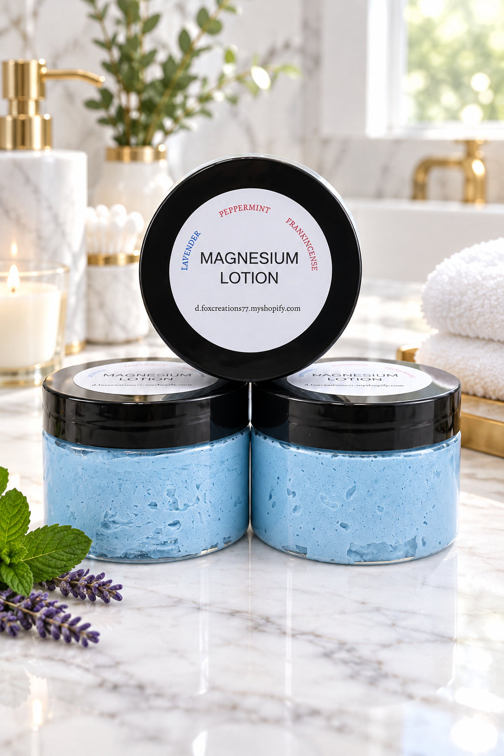 MAGNESIUM LOTION LAVENDER, PEPPERMINT, FRANKINCENSE